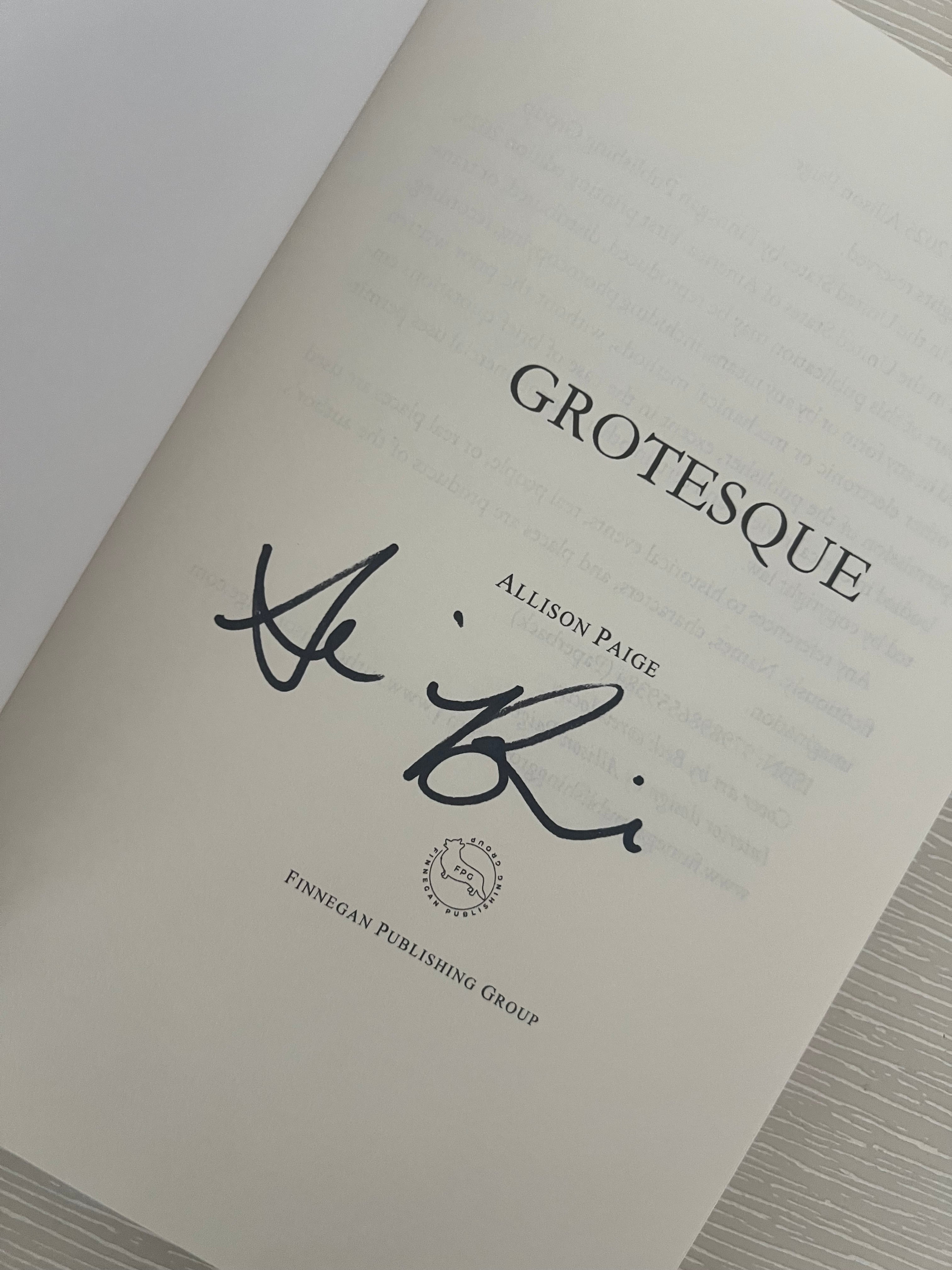 Grotesque by Allison Paige signed paperback
