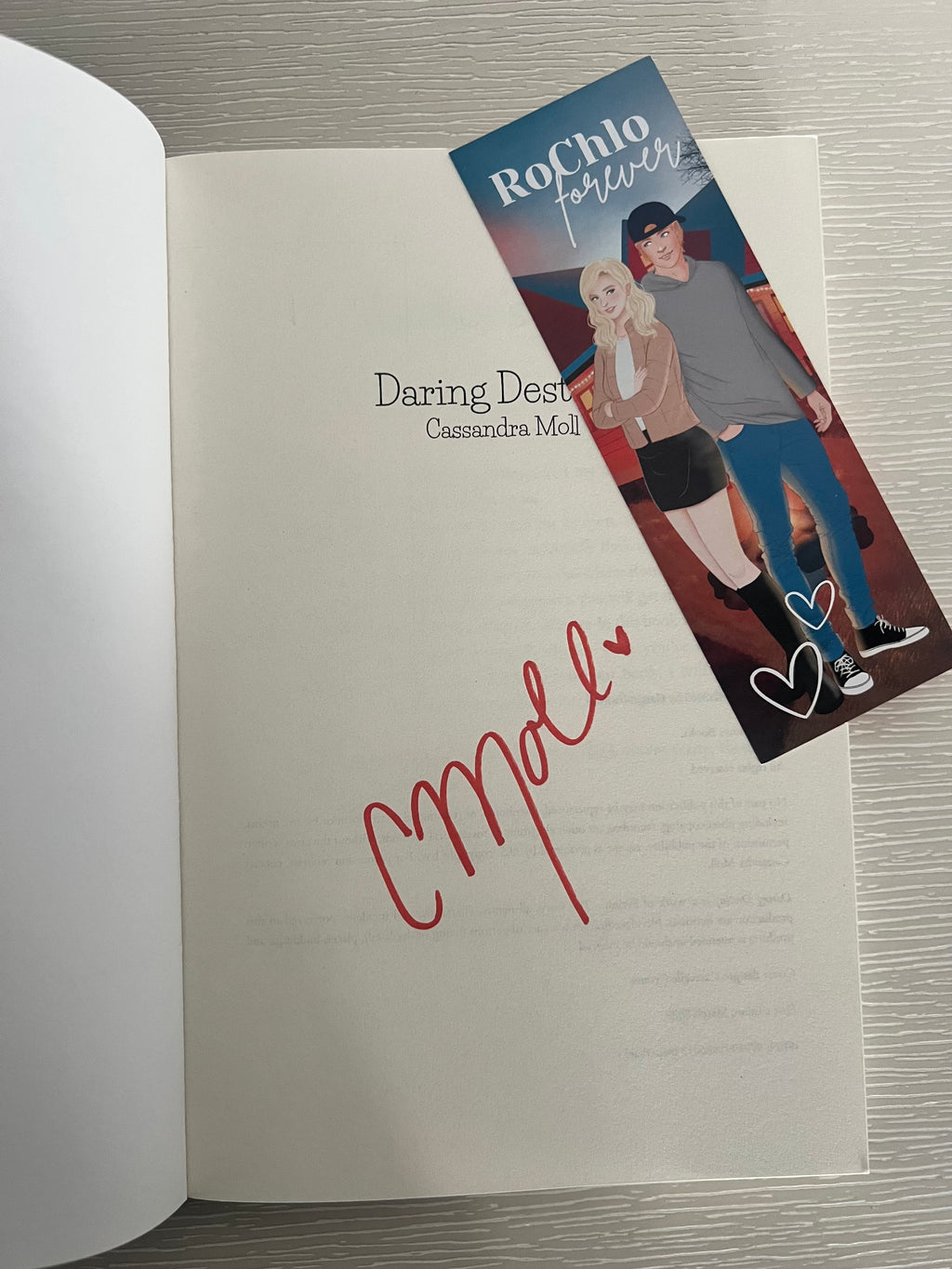 Daring Destiny by Cassandra Moll paperback signed edition with bookmark