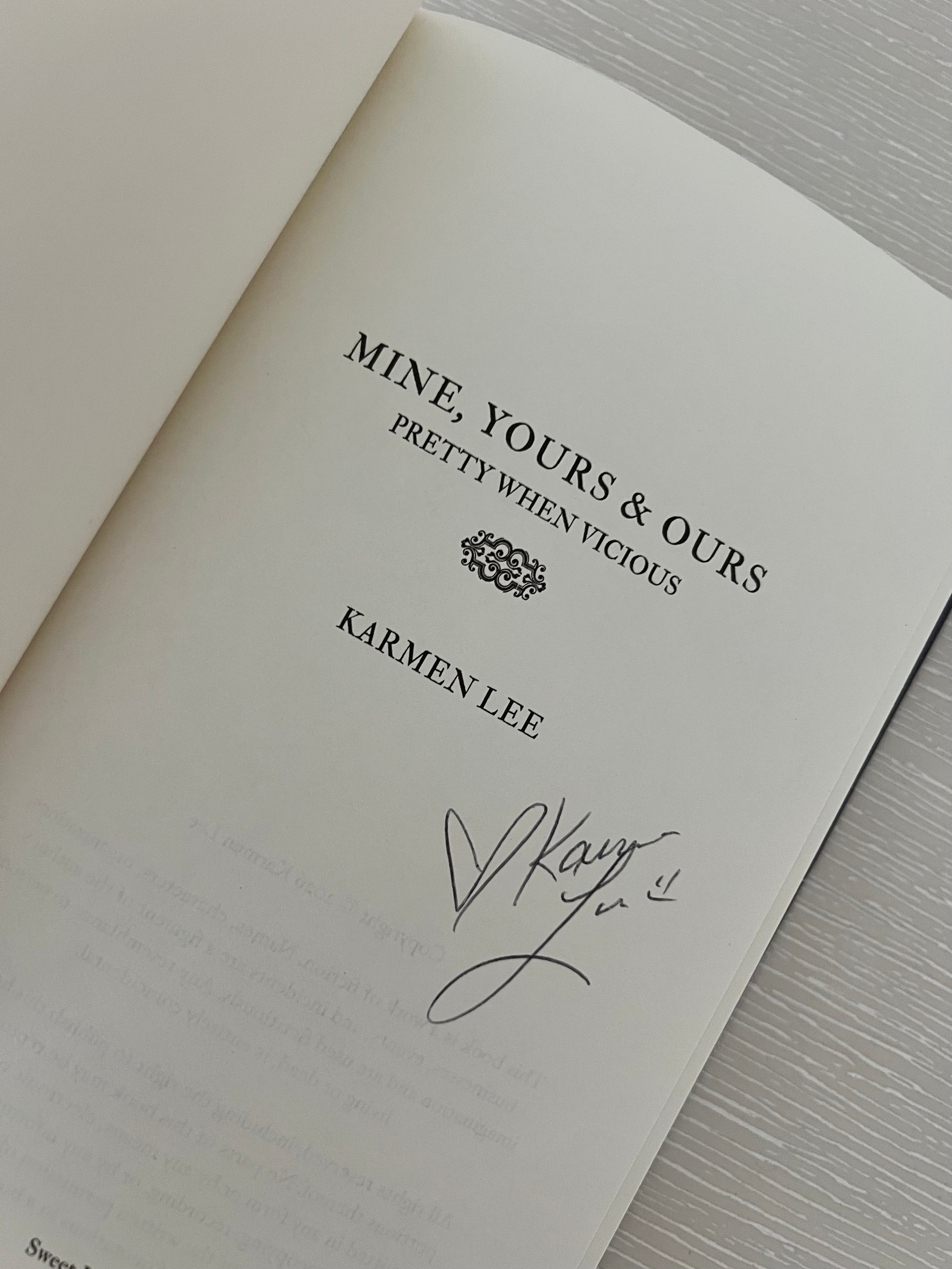Mine Yours & Ours by Karen Lee signed special edition hard cover