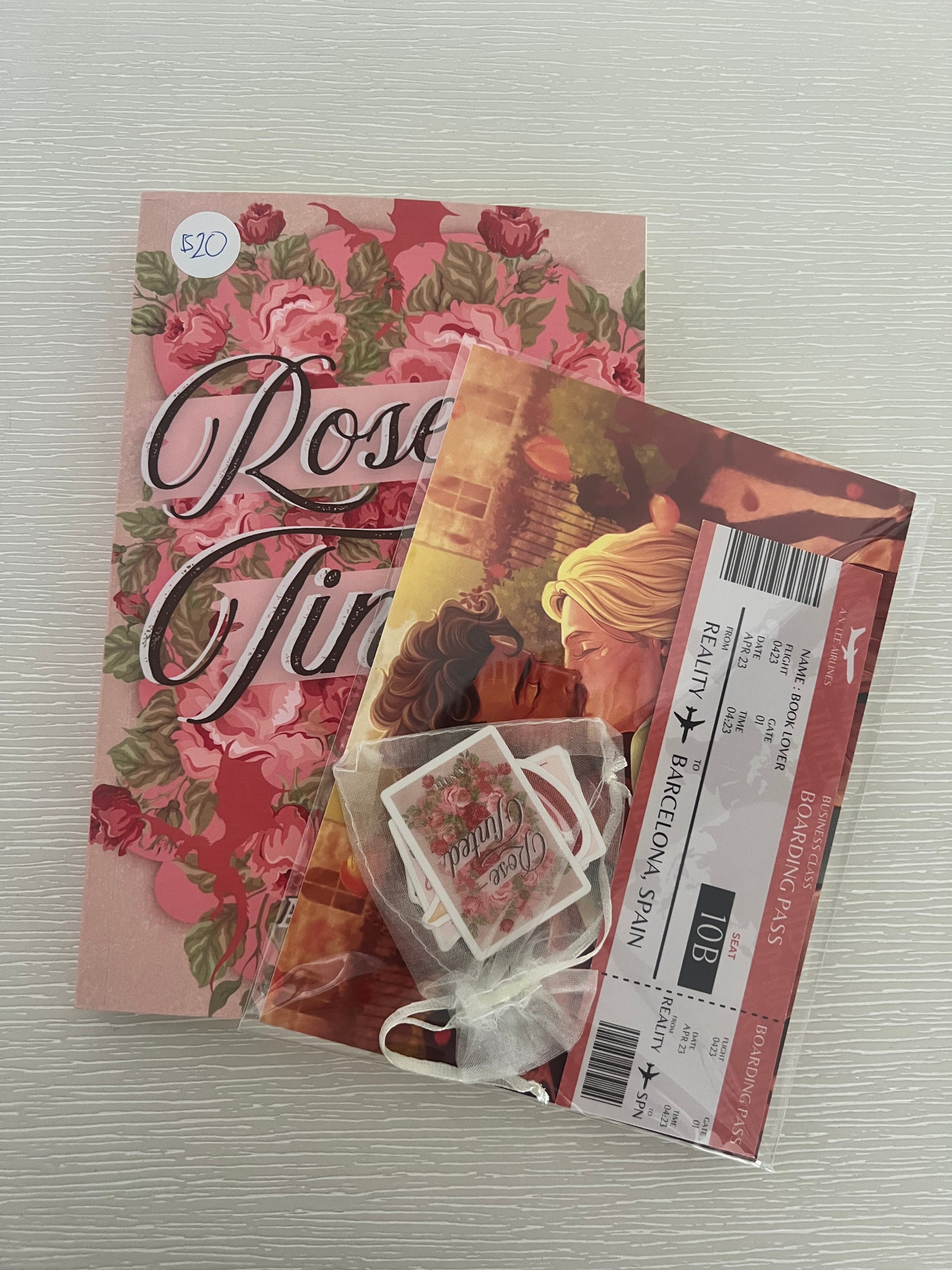 Rose-Tinted by A.N. Lee signed paperback copy with character art & exclusive extras