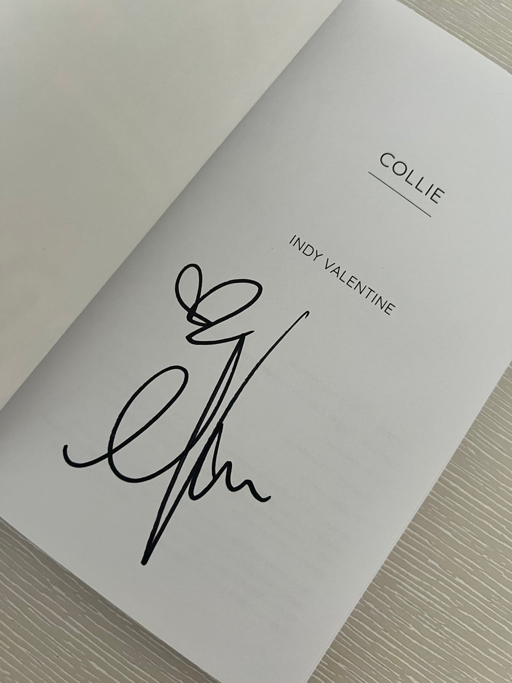 Collie by Indy Valentine signed special edition with character art & extras
