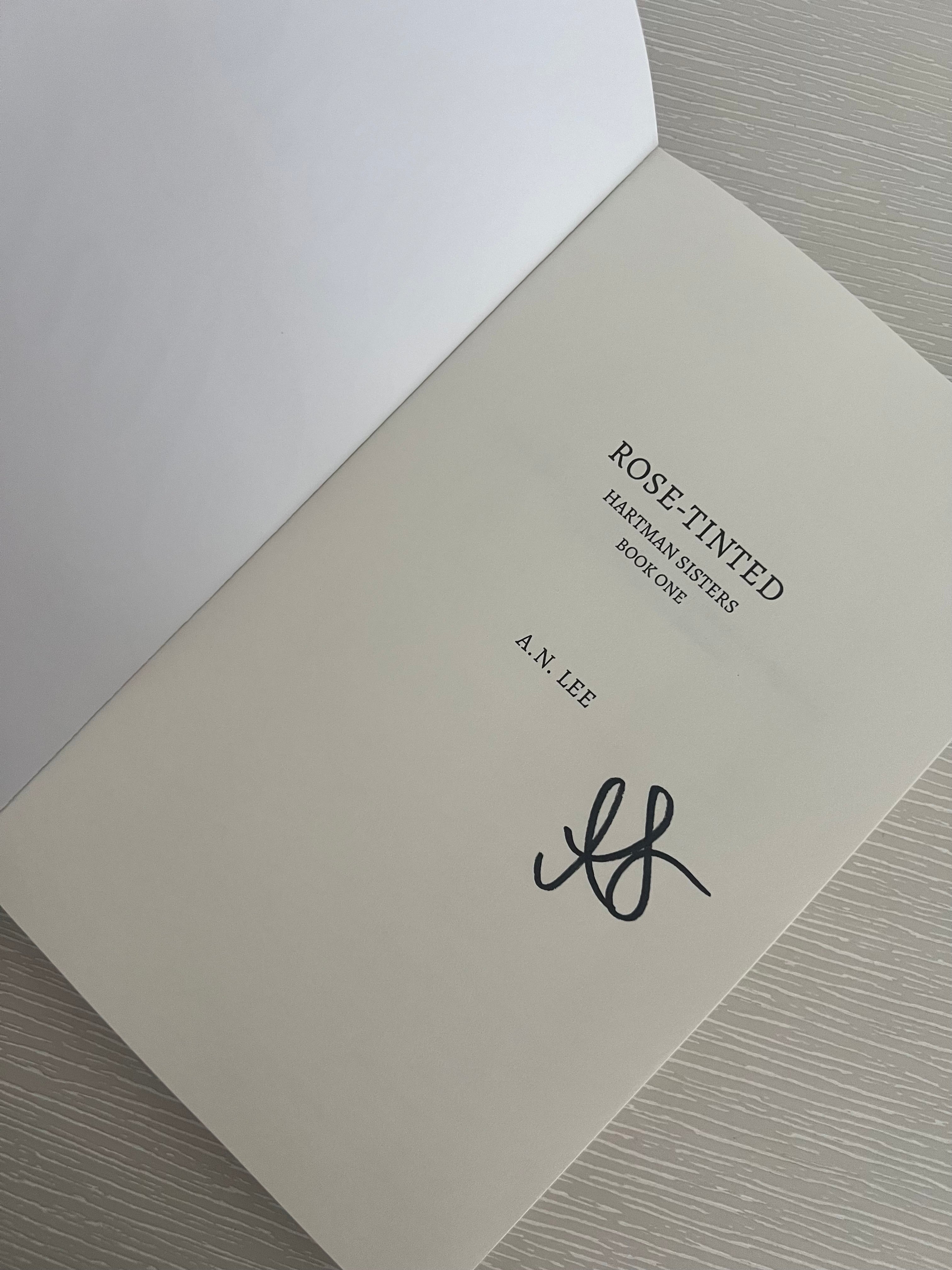 Rose-Tinted by A.N. Lee signed paperback copy with character art & exclusive extras