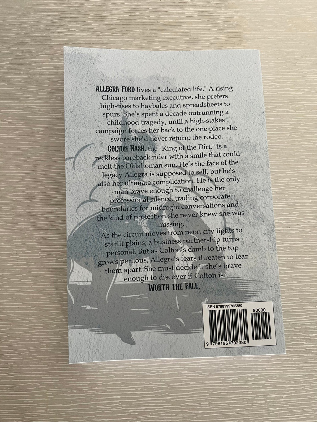 Worth The Fall by JR Gale signed paperback edition with bookmark