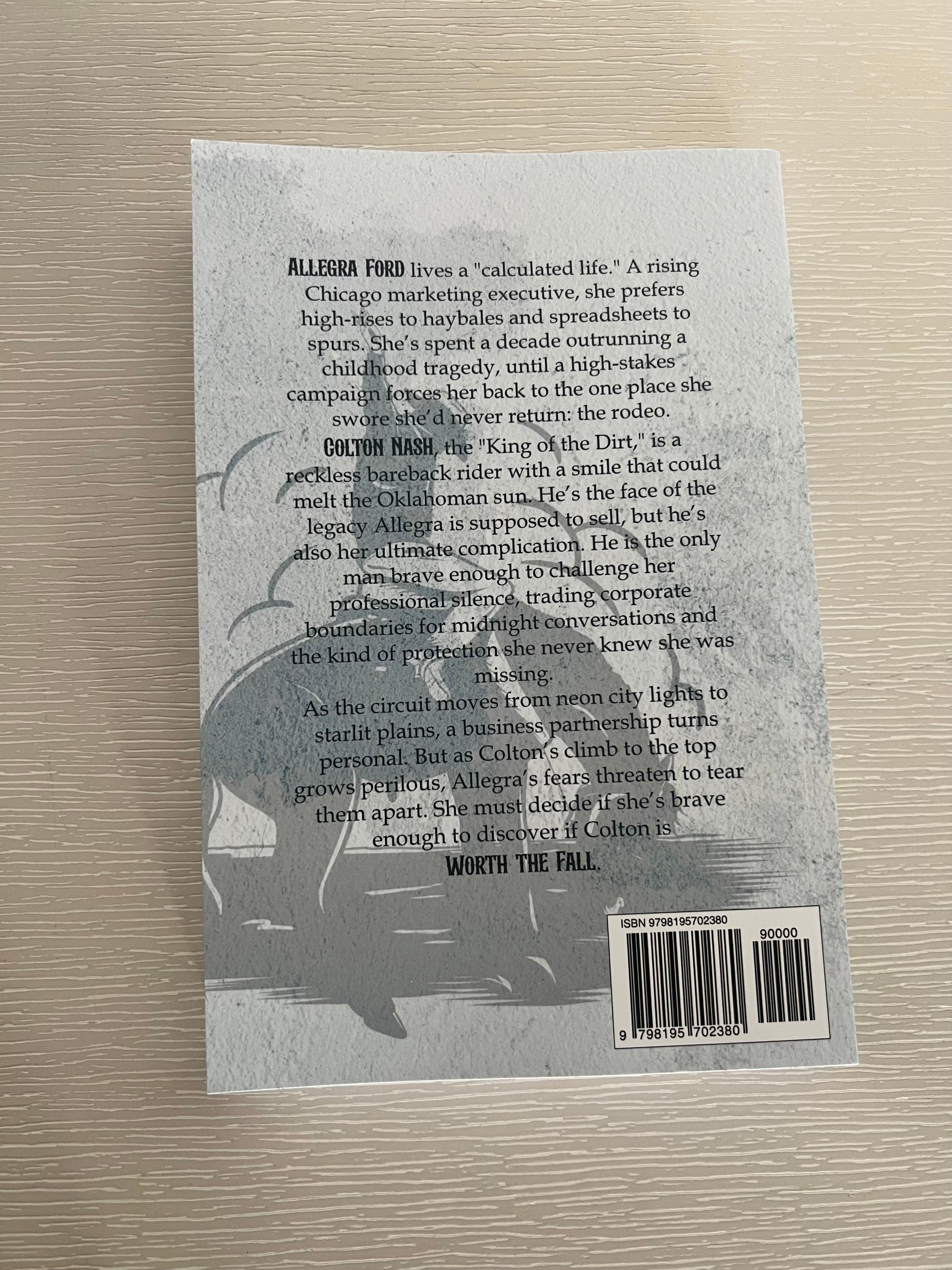 Worth The Fall by JR Gale signed paperback edition with bookmark
