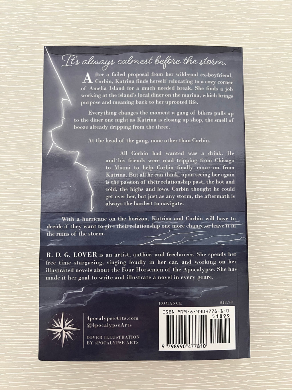 The Storm & the Sea by R.D.G. Lover signed paperback with exclusive bookmark & artwork