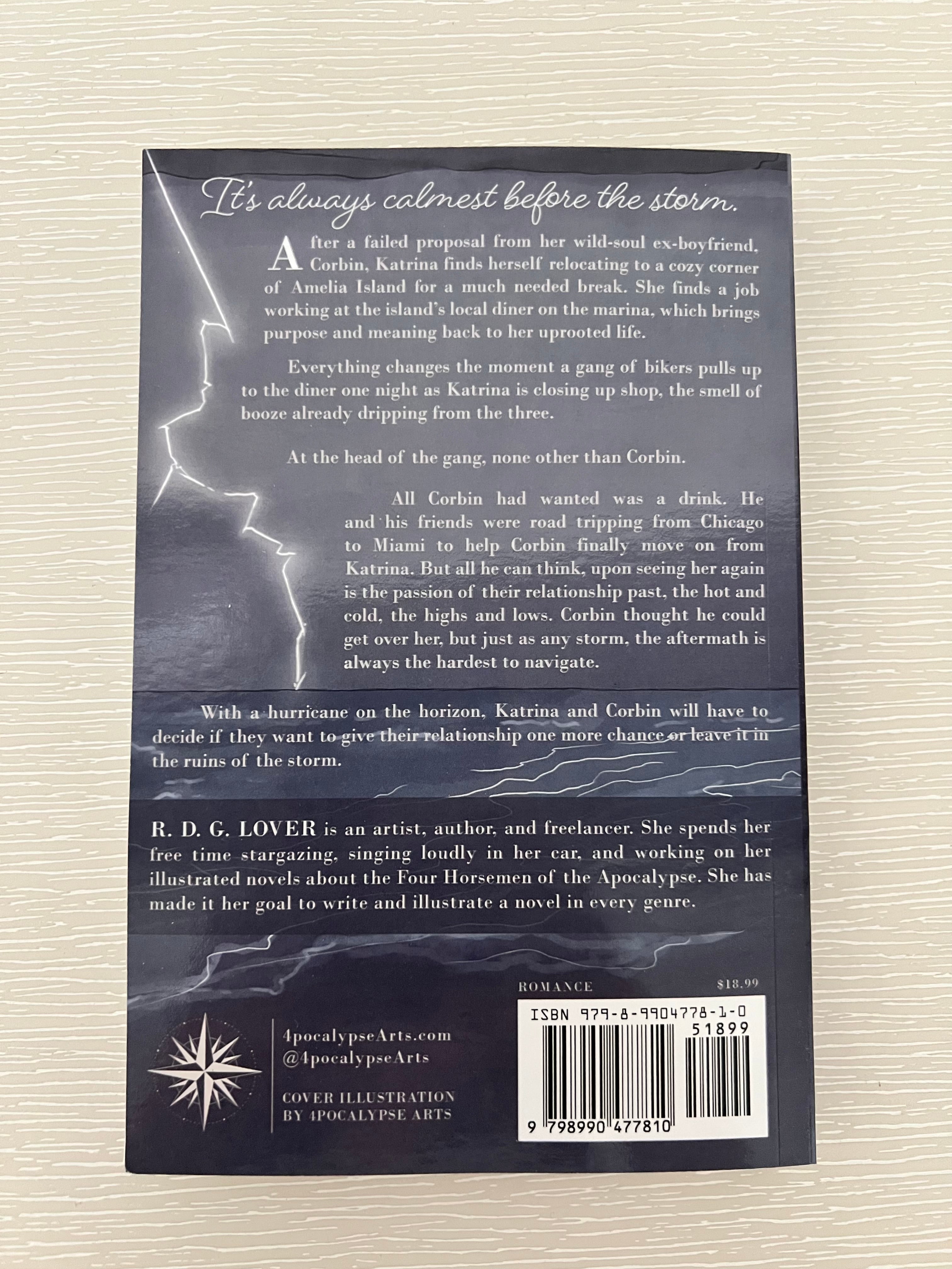 The Storm & the Sea by R.D.G. Lover signed paperback with exclusive bookmark & artwork